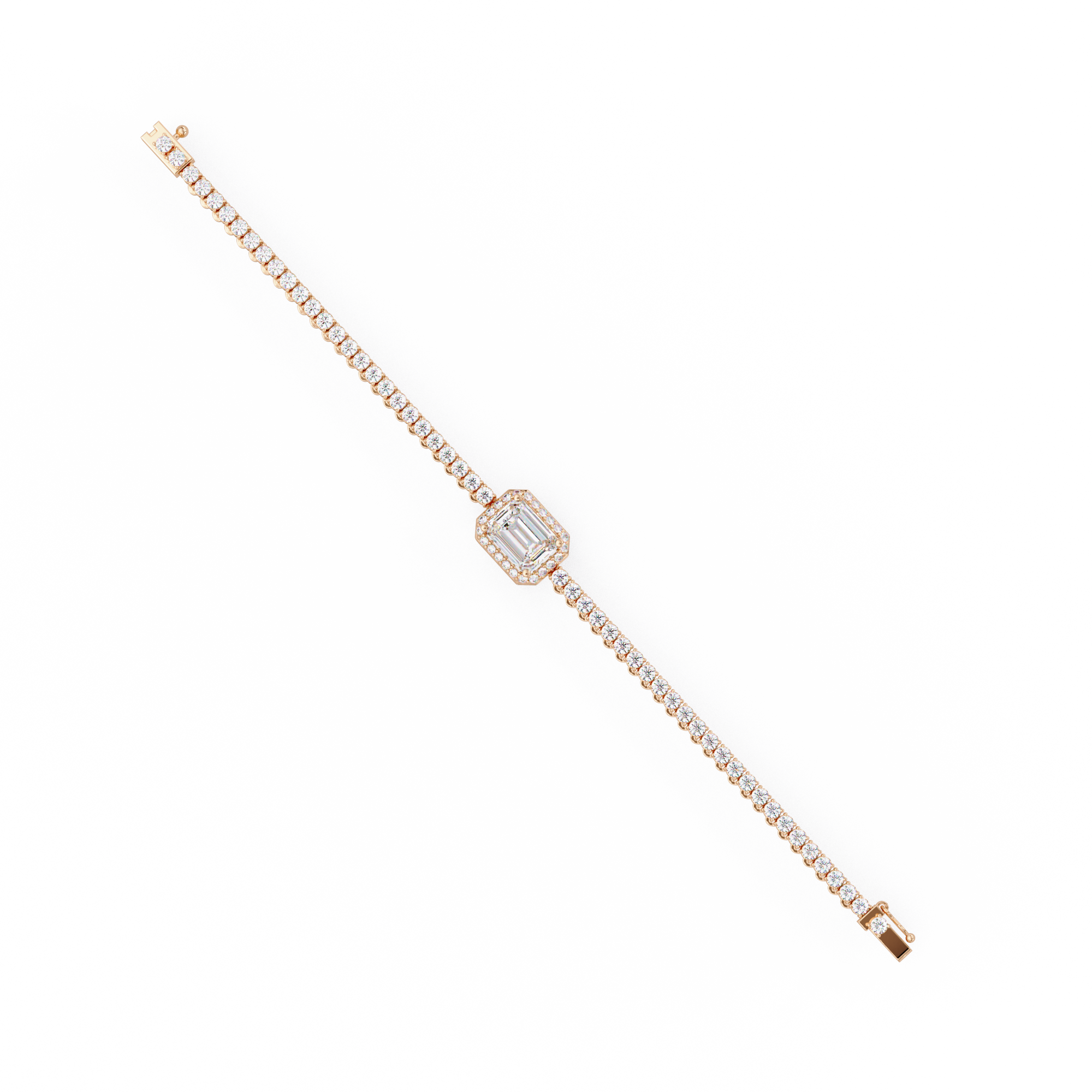 Emerald Cut Diamond Tennis Bracelet