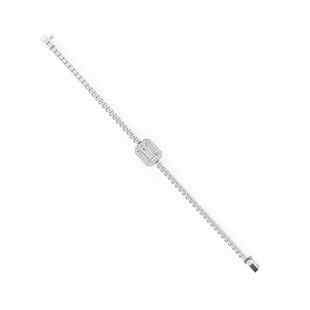 Emerald Cut Diamond Tennis Bracelet