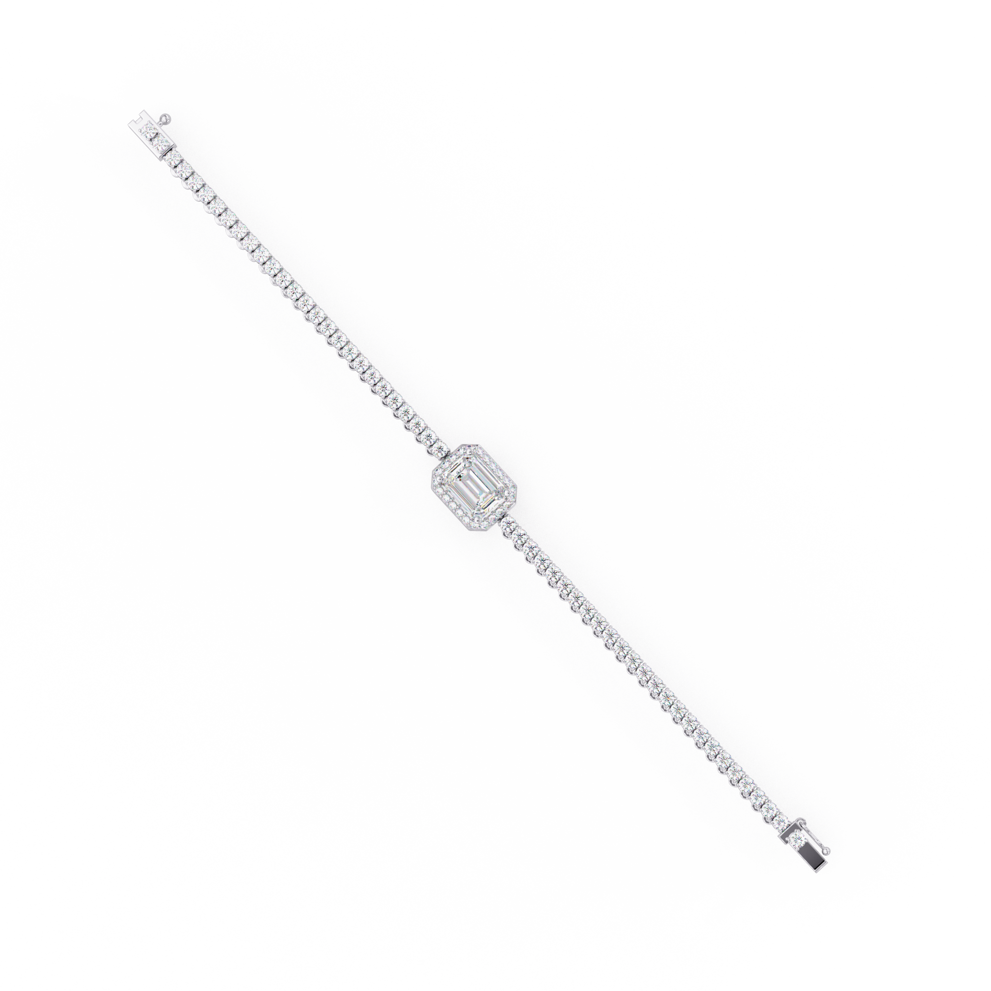 Emerald Cut Diamond Tennis Bracelet