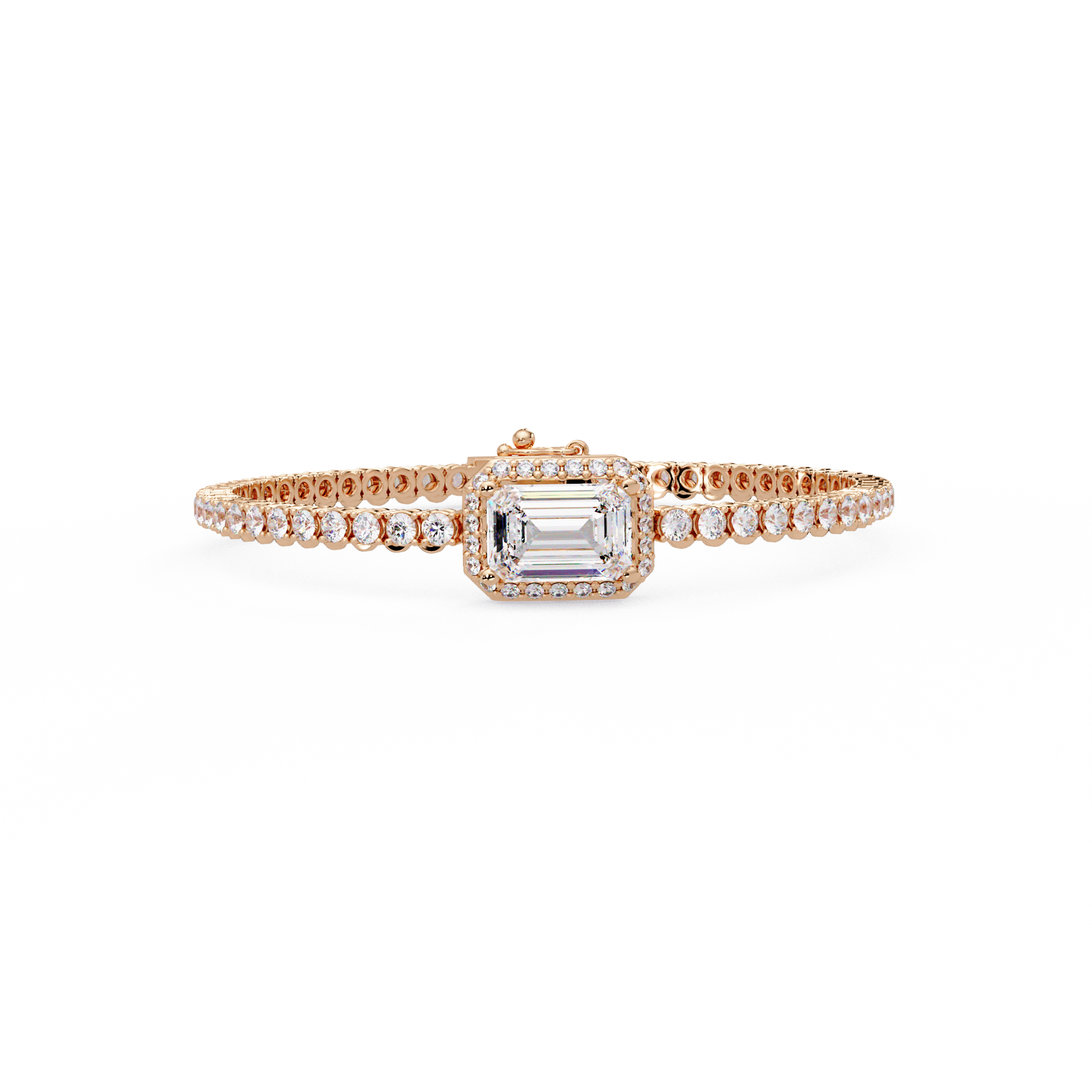 Emerald Cut Diamond Tennis Bracelet