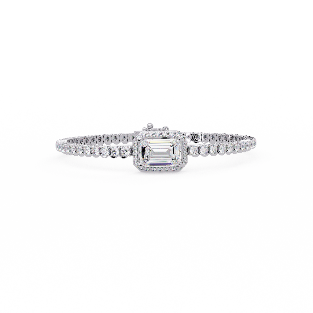 Emerald Cut Diamond Tennis Bracelet