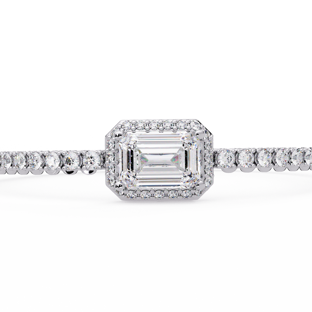 Emerald Cut Diamond Tennis Bracelet