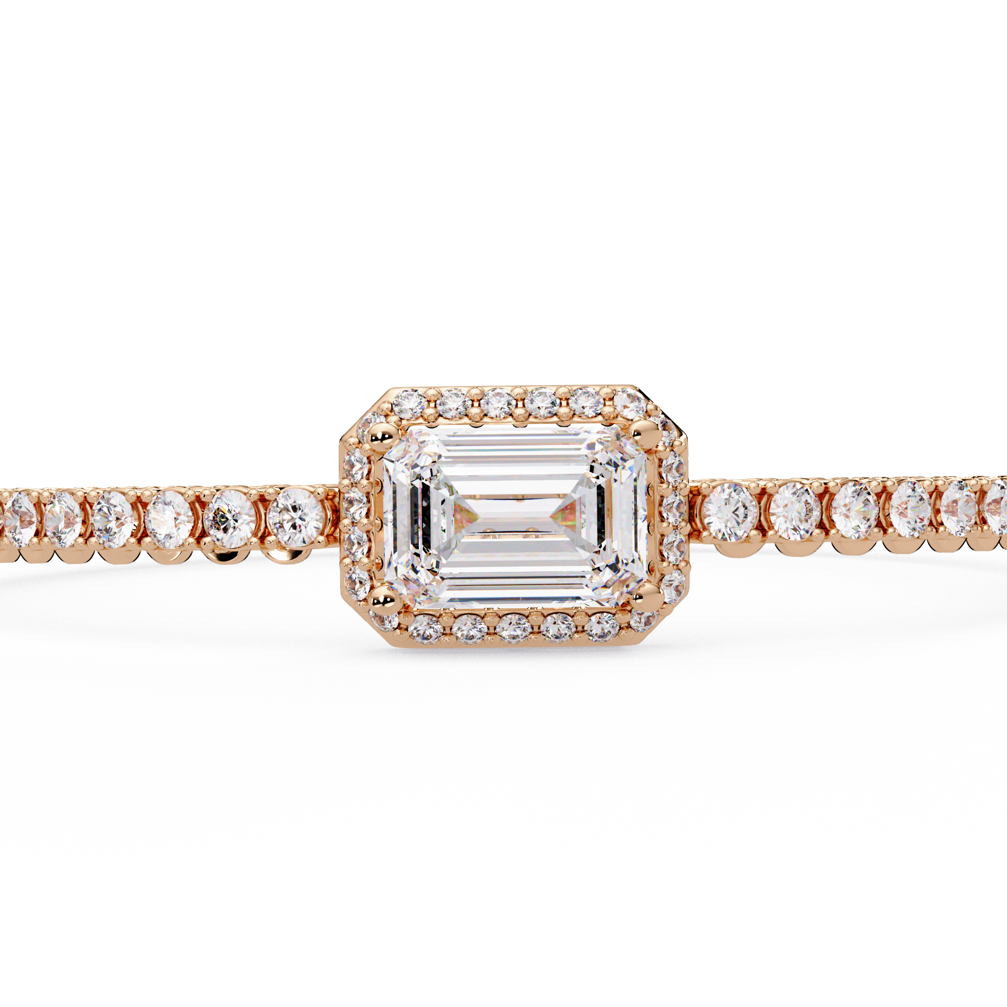 Emerald Cut Diamond Tennis Bracelet