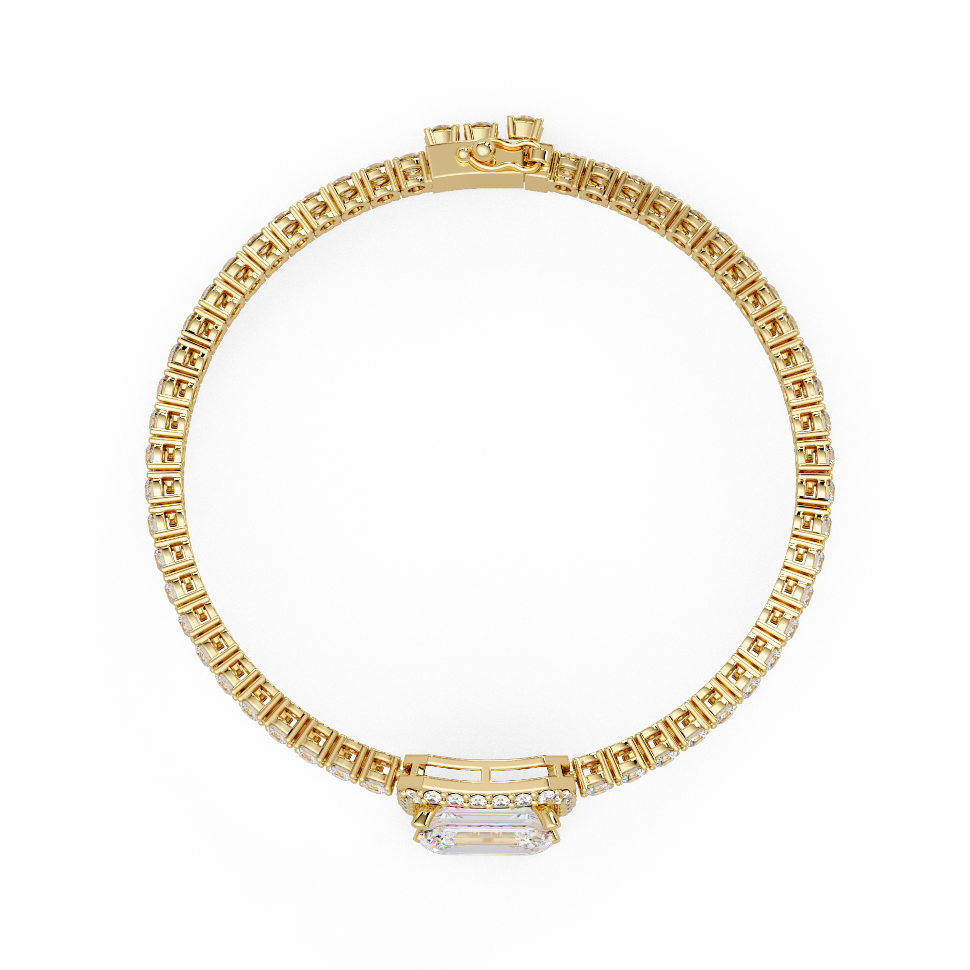 Emerald Cut Diamond Tennis Bracelet