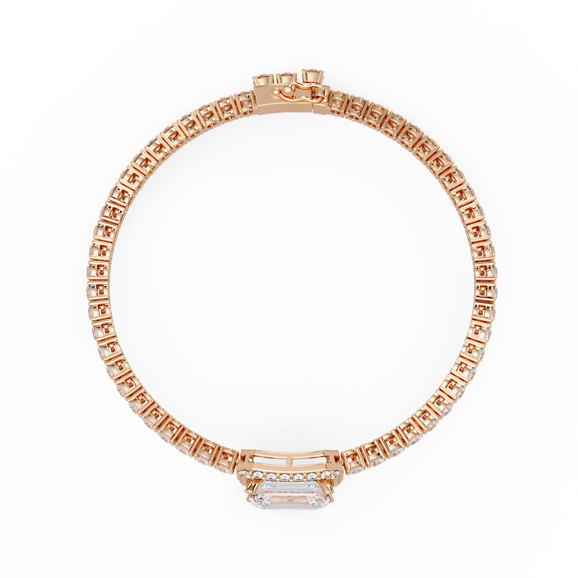Emerald Cut Diamond Tennis Bracelet