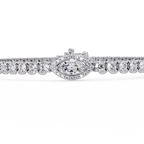 Marquise Halo Diamond Tennis Bracelet