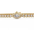 Marquise Halo Diamond Tennis Bracelet