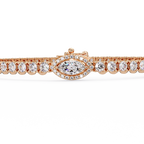 Marquise Halo Diamond Tennis Bracelet