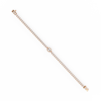 Oval Halo Diamond Tennis Bracelet