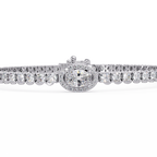 Oval Halo Diamond Tennis Bracelet