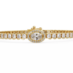 Oval Halo Diamond Tennis Bracelet
