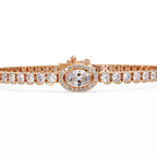 Oval Halo Diamond Tennis Bracelet