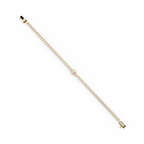 Pear Shape Halo Diamond Tennis Bracelet with Round Center Diamond