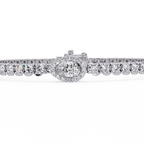 Pear Shape Halo Diamond Tennis Bracelet with Round Center Diamond