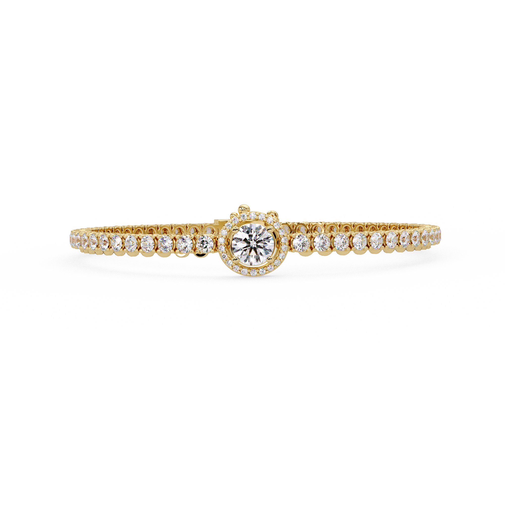 Round Halo Diamond Tennis Bracelet
