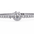 Round Halo Diamond Tennis Bracelet