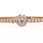 Round Halo Diamond Tennis Bracelet