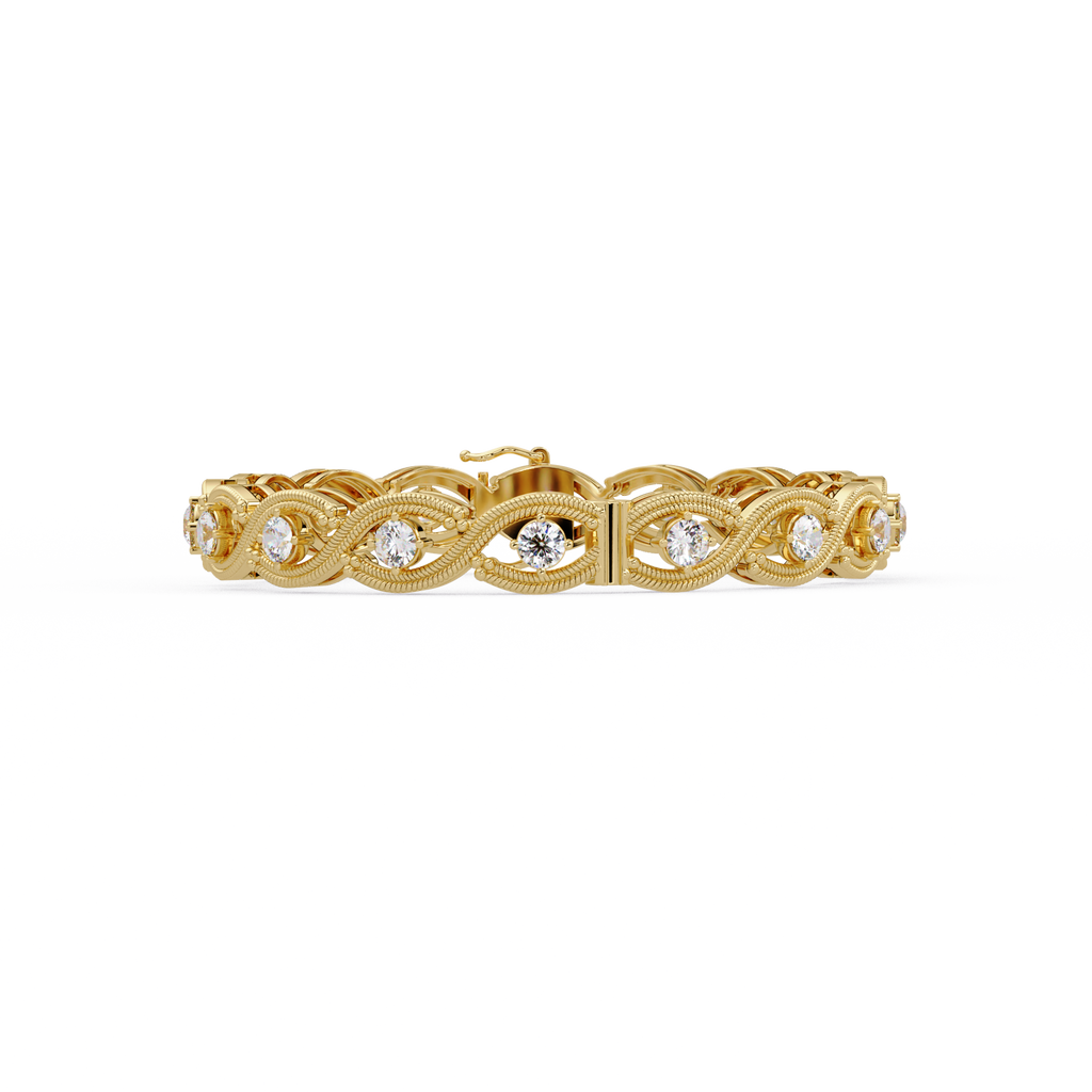Round Diamond Open-Link Tennis Bracelet