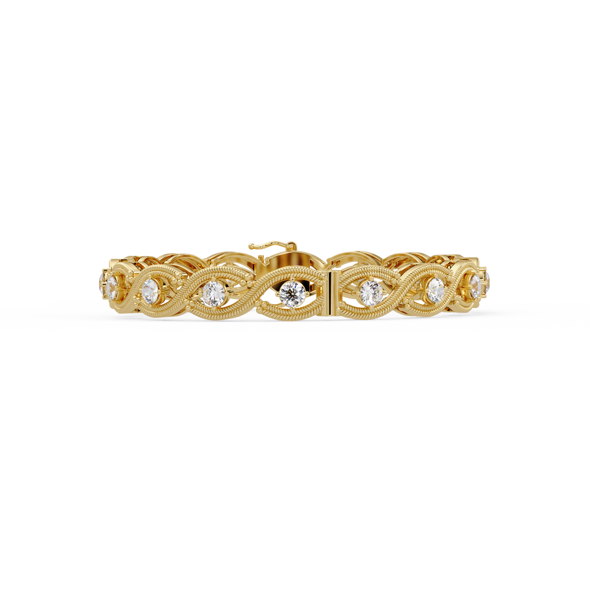 Round Diamond Open-Link Tennis Bracelet