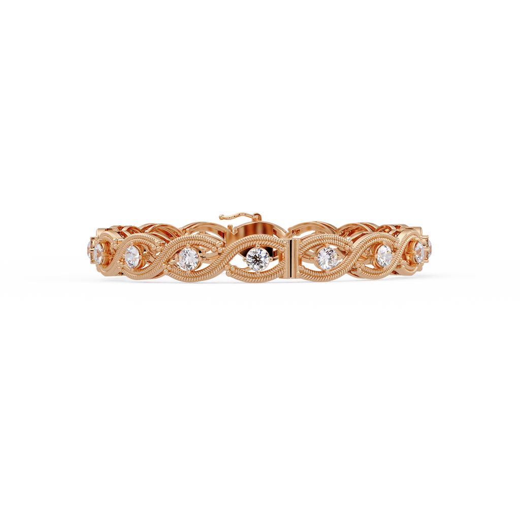 Round Diamond Open-Link Tennis Bracelet