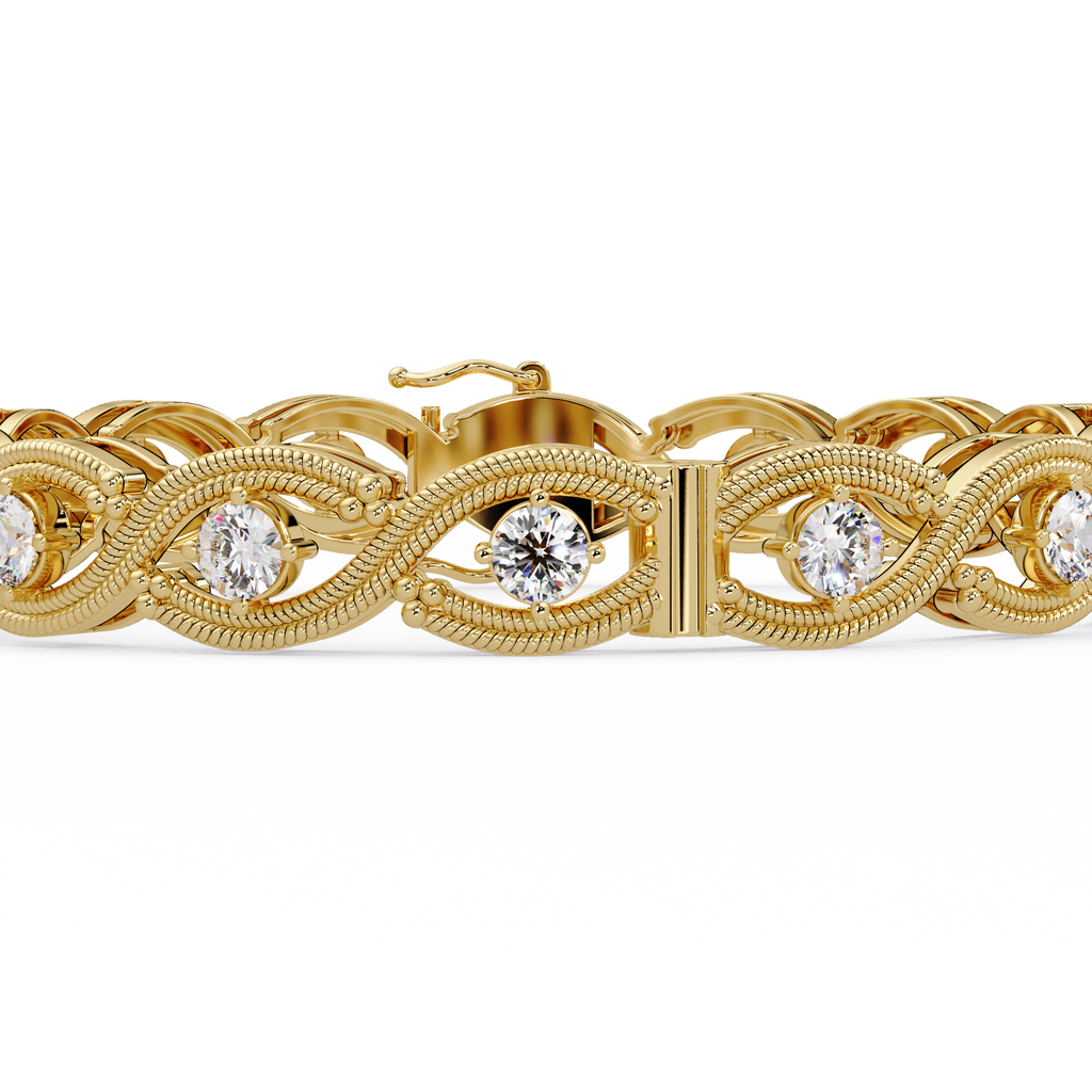Round Diamond Open-Link Tennis Bracelet