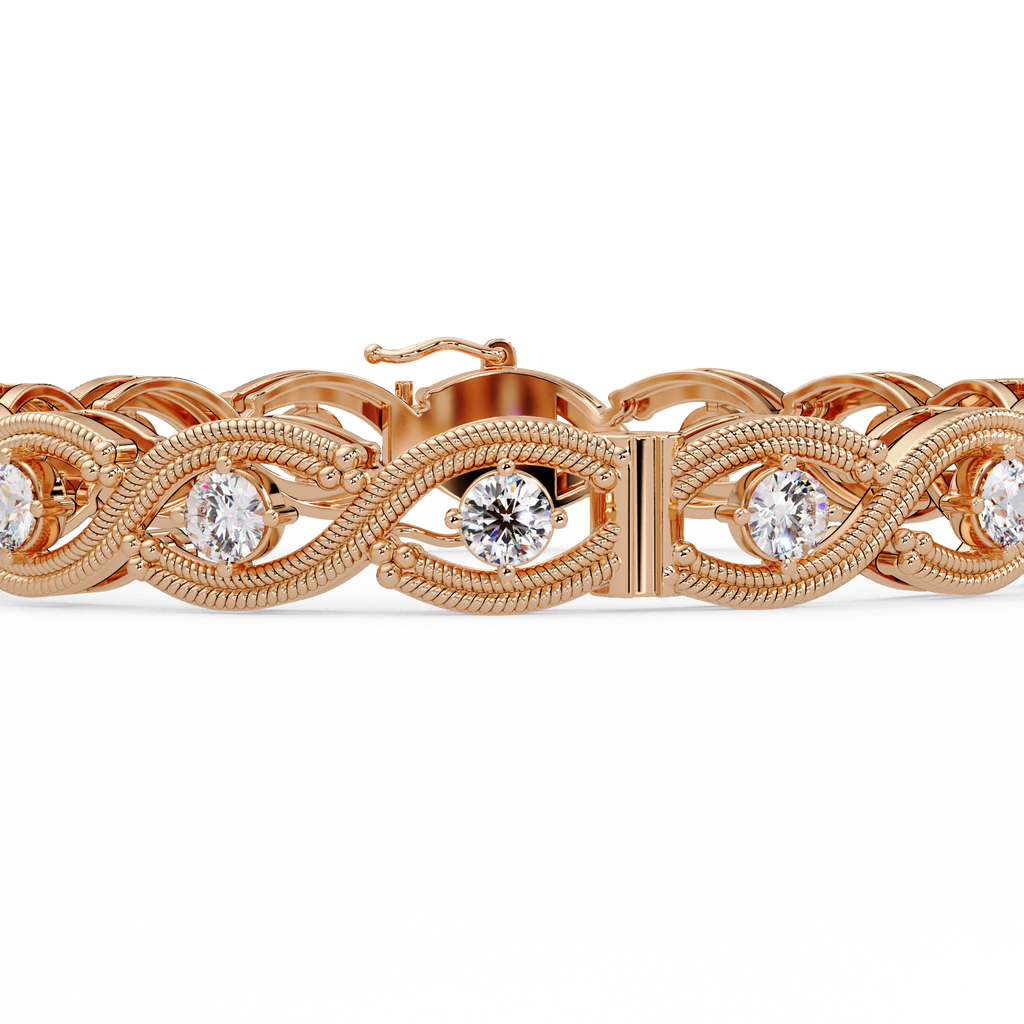 Round Diamond Open-Link Tennis Bracelet
