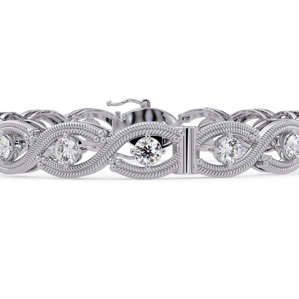 Round Diamond Open-Link Tennis Bracelet