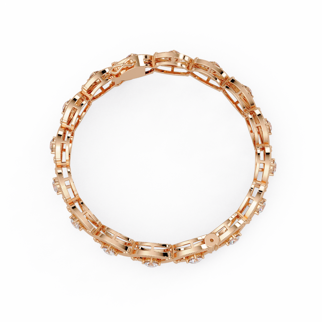 Round Diamond Open-Link Tennis Bracelet