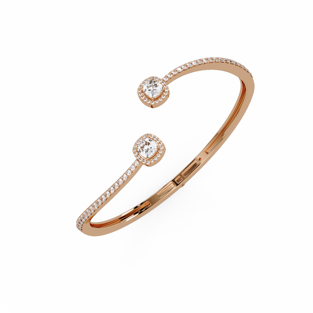 Open Cuff Diamond Bangle Bracelet