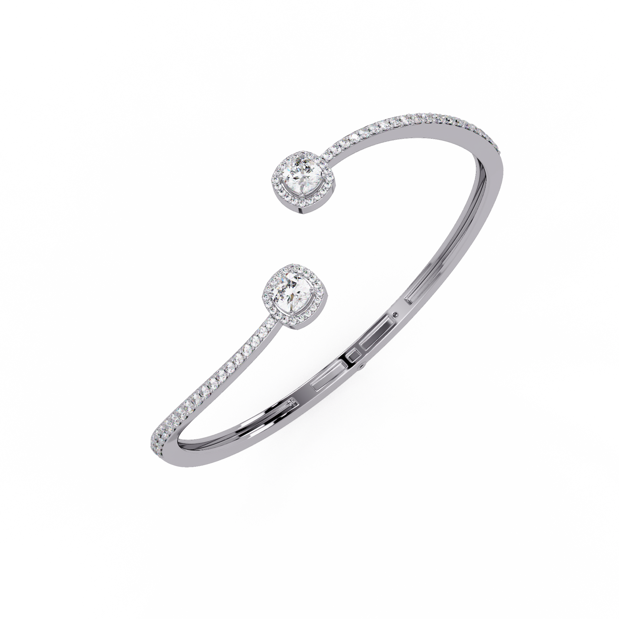 Open Cuff Diamond Bangle Bracelet