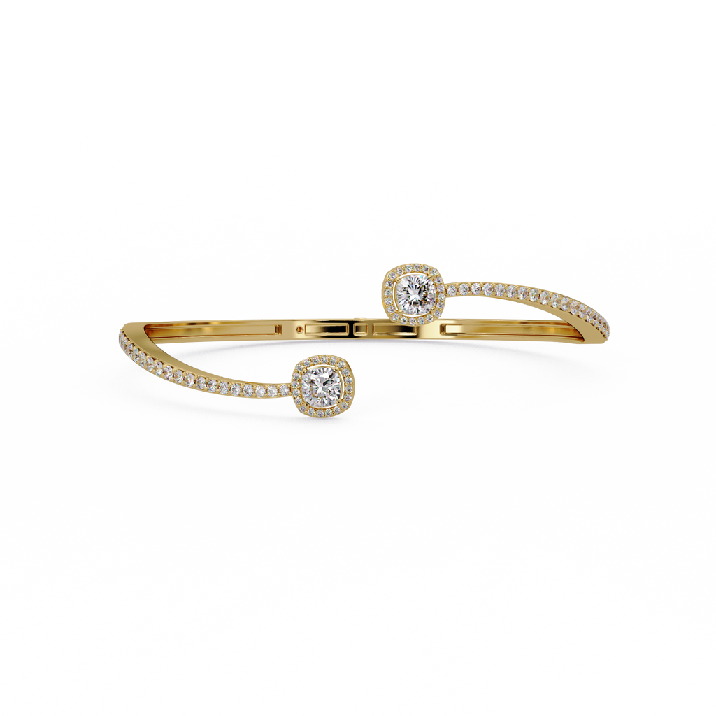 Open Cuff Diamond Bangle Bracelet
