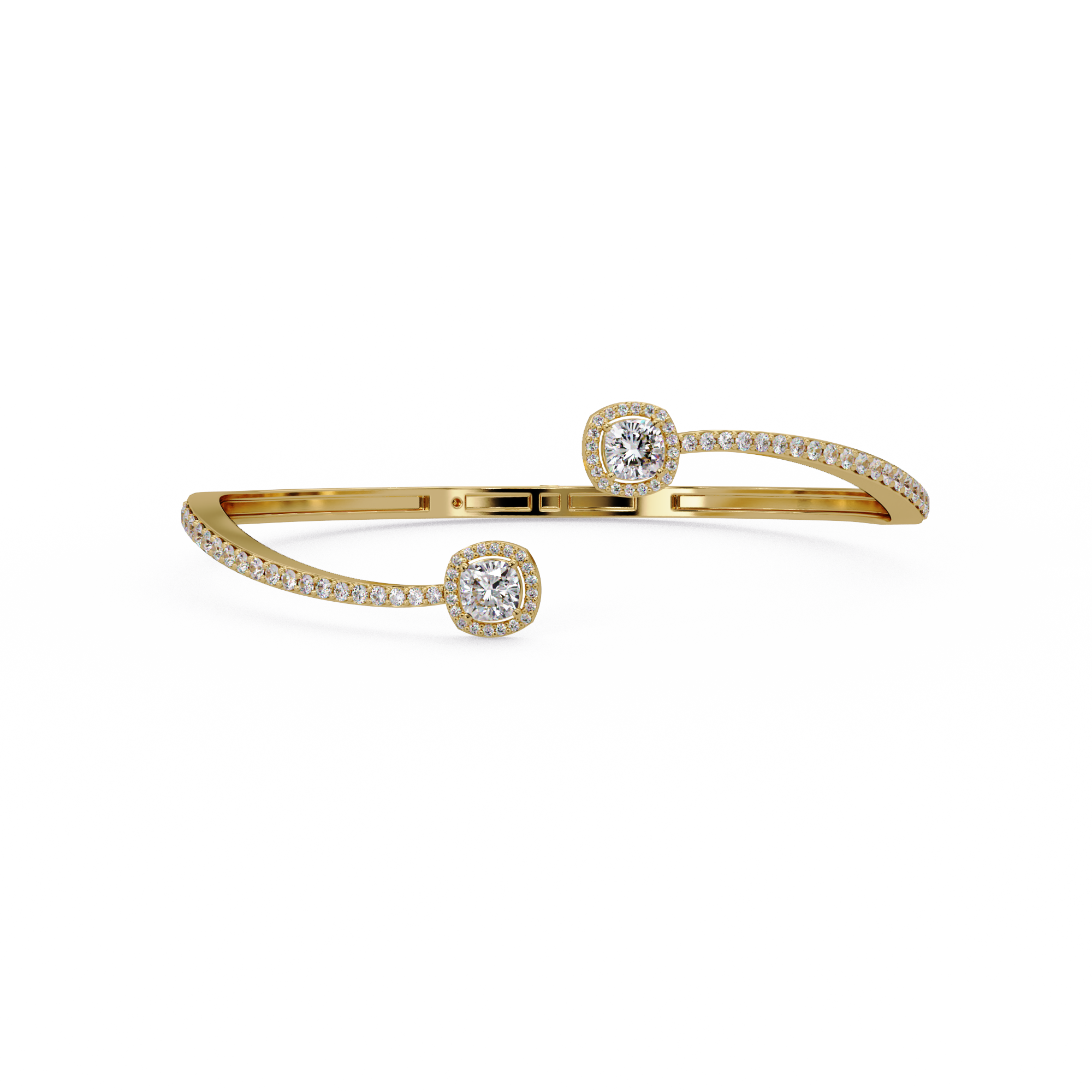 Open Cuff Diamond Bangle Bracelet