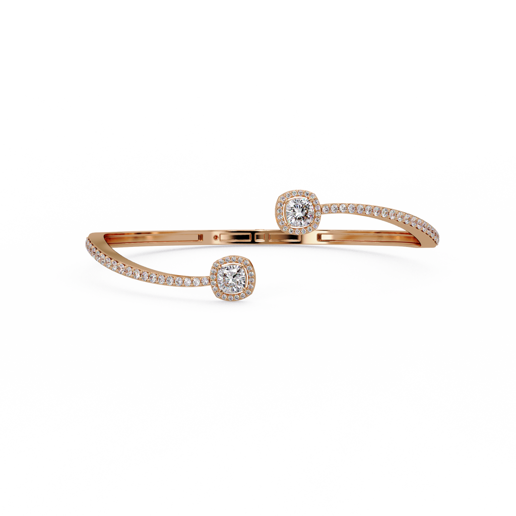 Open Cuff Diamond Bangle Bracelet