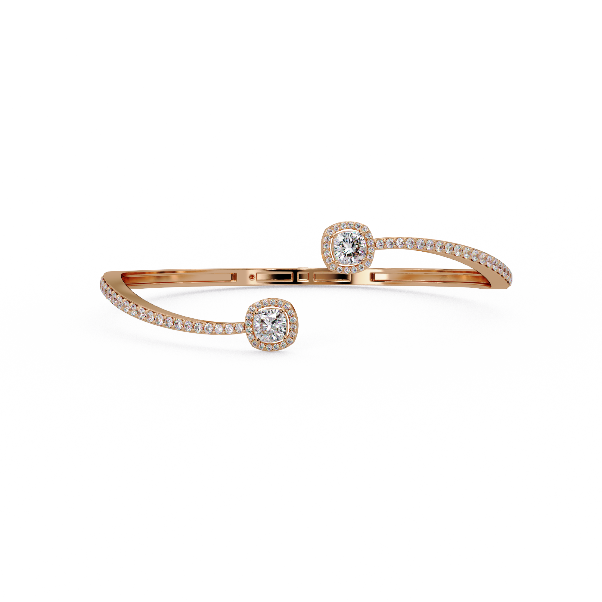 Open Cuff Diamond Bangle Bracelet