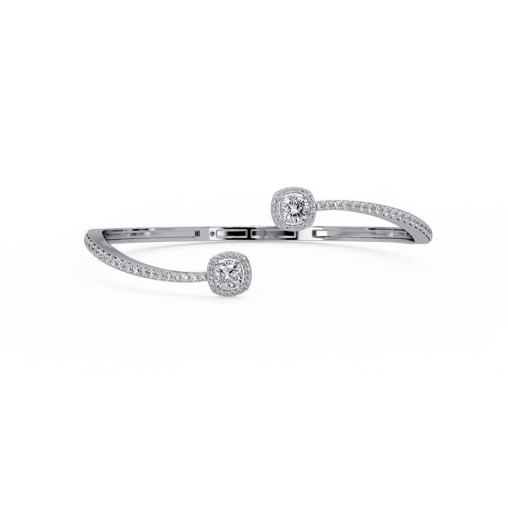 Open Cuff Diamond Bangle Bracelet