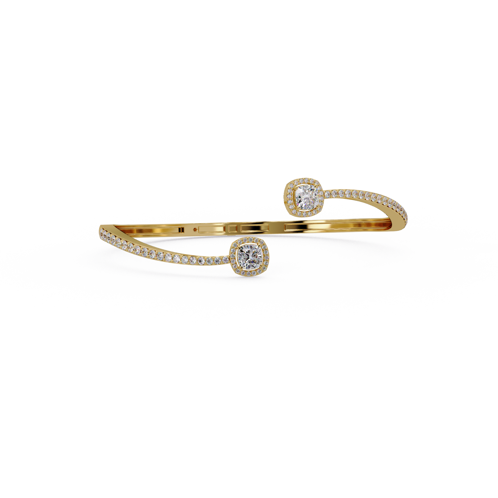 Open Cuff Diamond Bangle Bracelet