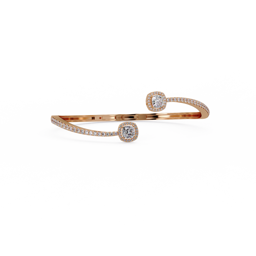 Open Cuff Diamond Bangle Bracelet