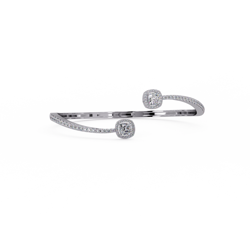 Open Cuff Diamond Bangle Bracelet
