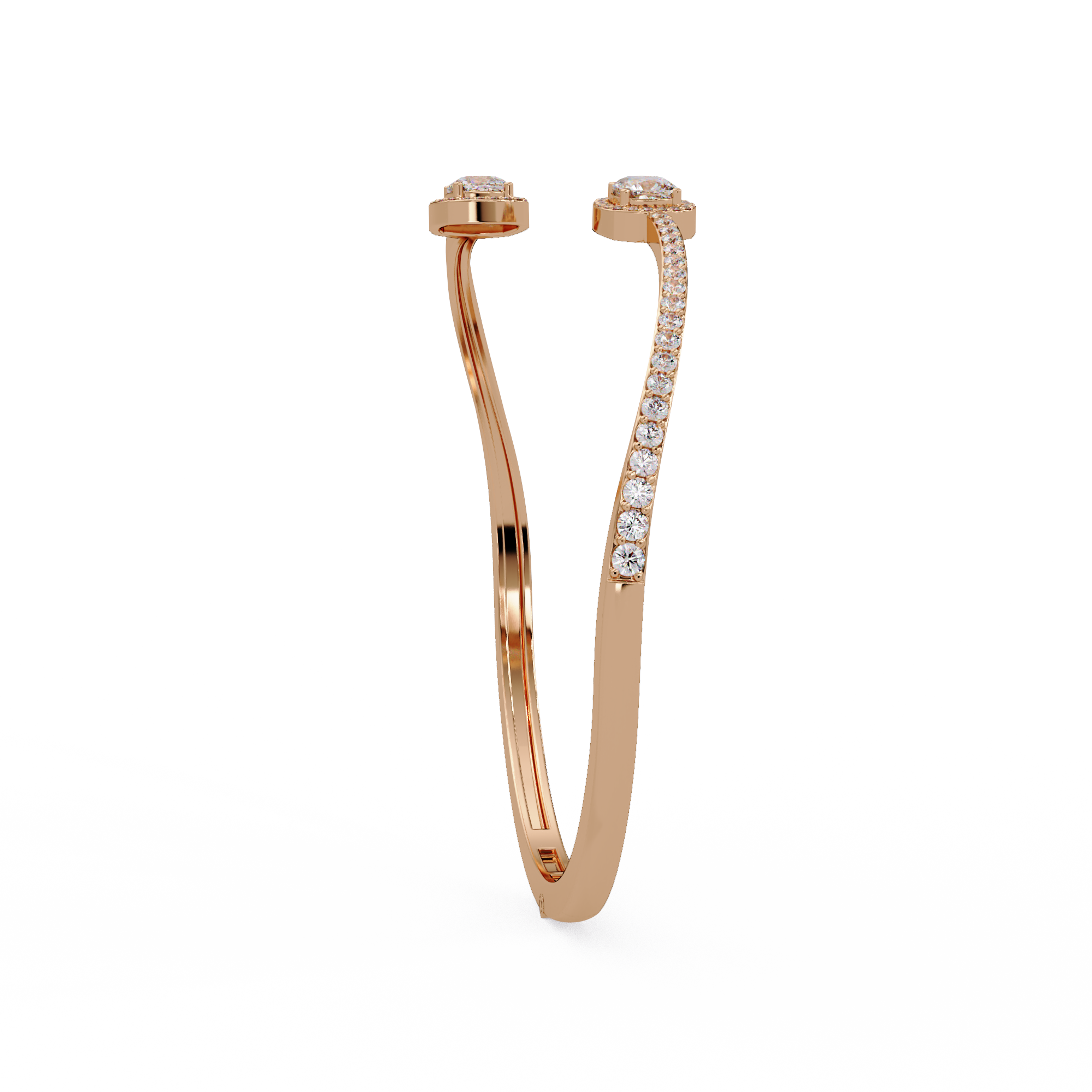 Open Cuff Diamond Bangle Bracelet