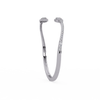 Emerald Cut Diamond Open Cuff Bangle Bracelet
