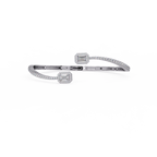 Emerald Cut Diamond Open Cuff Bangle Bracelet