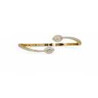 Marquise Halo Open Diamond Cuff Bracelet