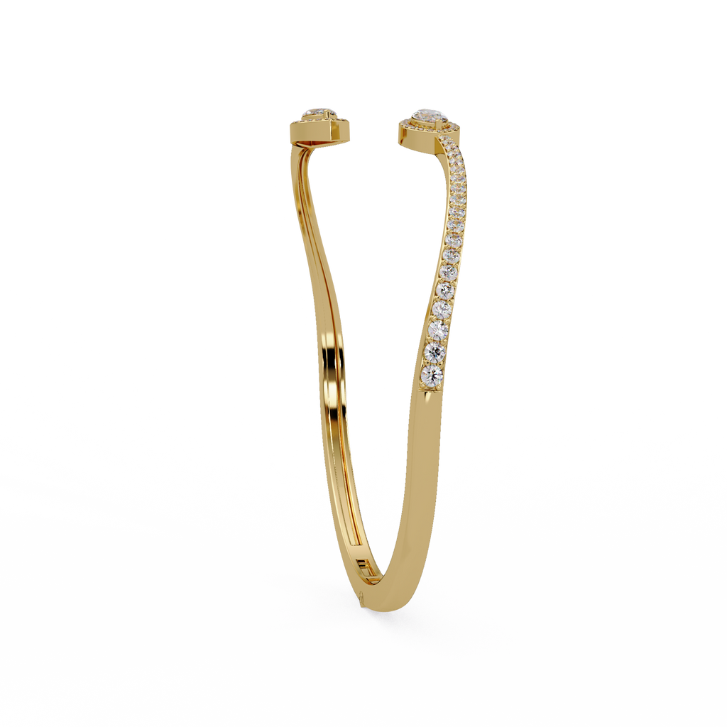 Marquise Halo Open Diamond Cuff Bracelet