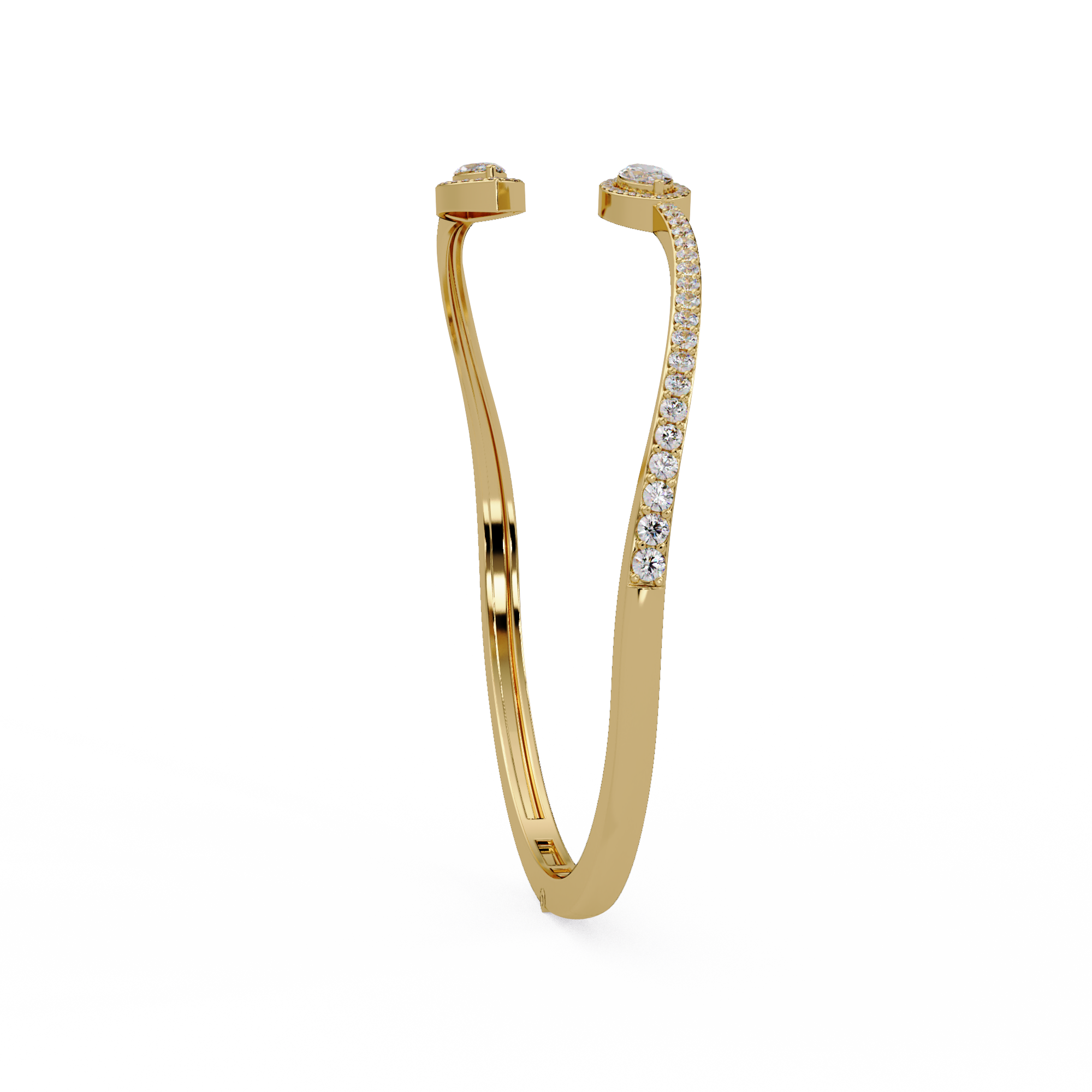 Marquise Halo Open Diamond Cuff Bracelet