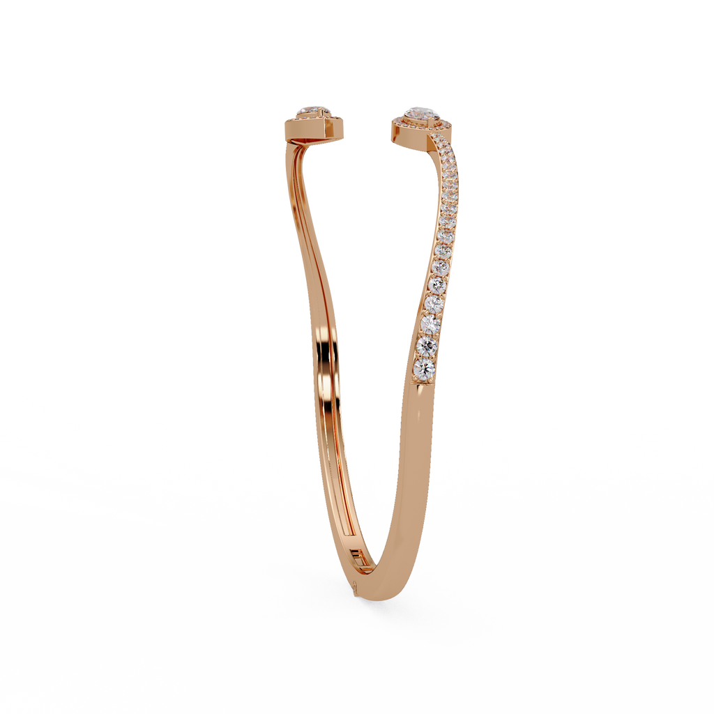 Marquise Halo Open Diamond Cuff Bracelet
