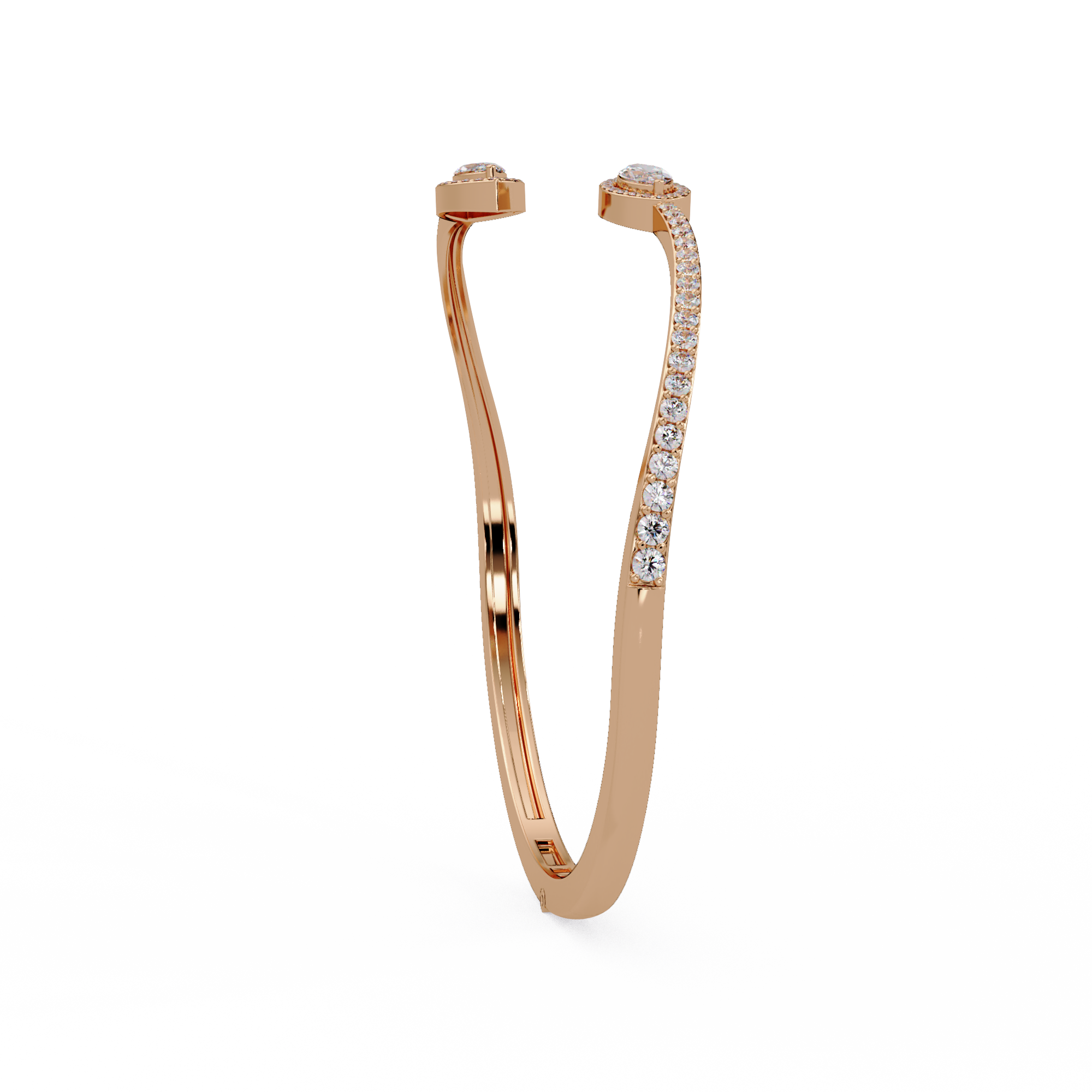 Marquise Halo Open Diamond Cuff Bracelet