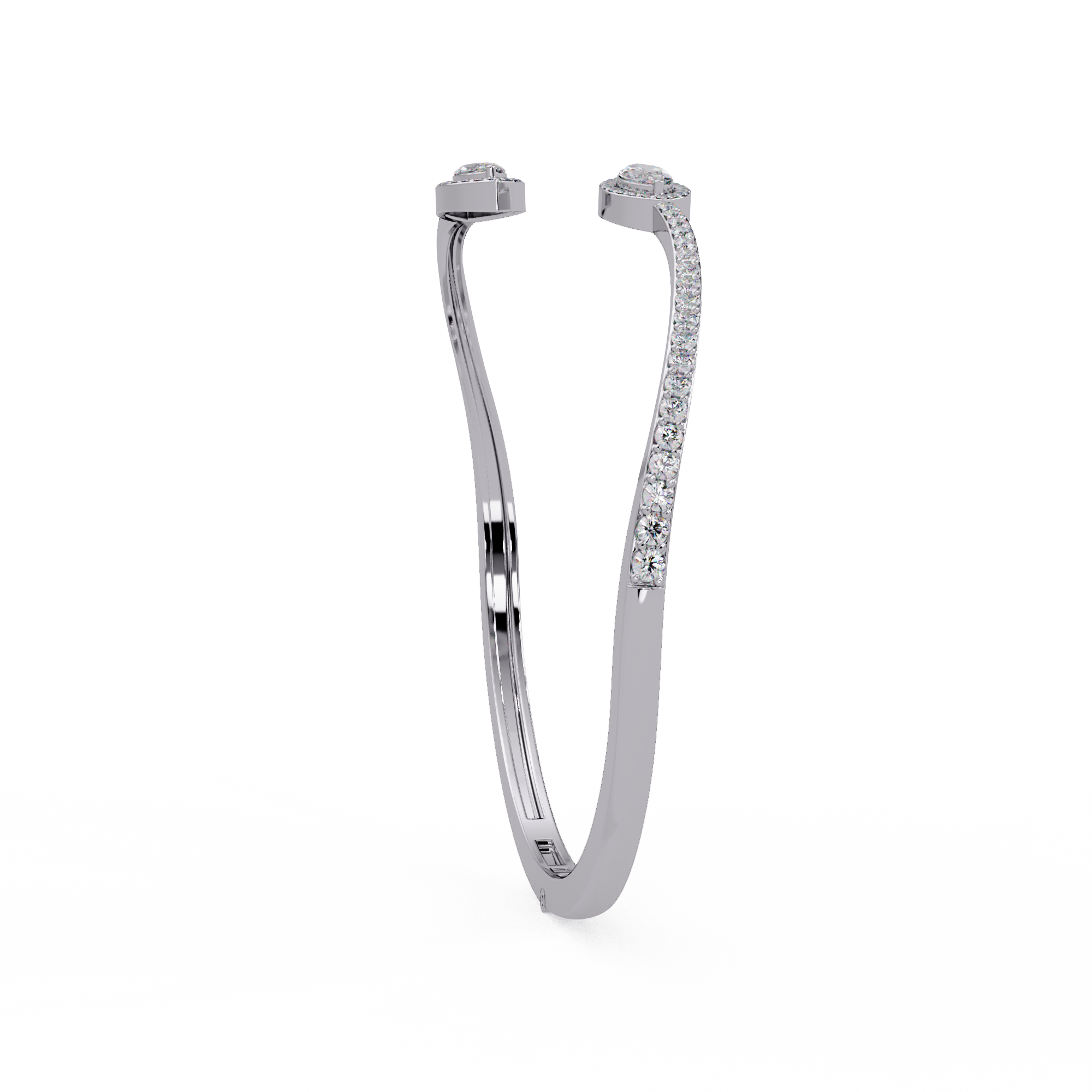 Marquise Halo Open Diamond Cuff Bracelet