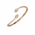 Marquise Halo Open Diamond Cuff Bracelet