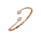 Marquise Halo Open Diamond Cuff Bracelet