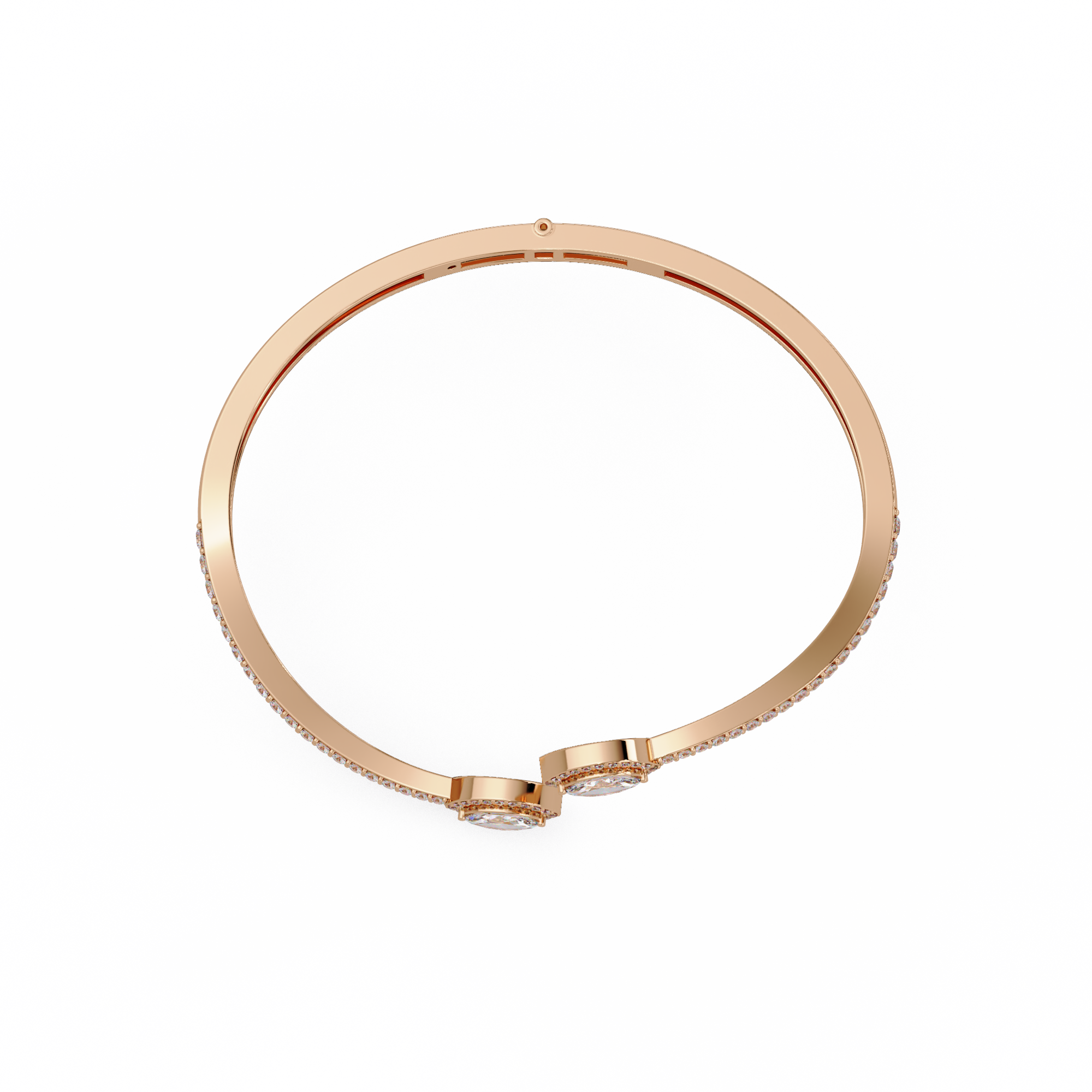 Marquise Halo Open Diamond Cuff Bracelet
